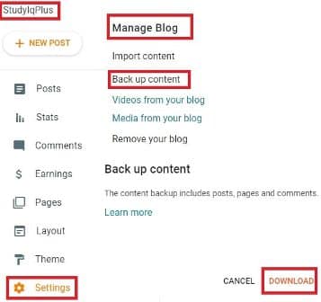 Blog Content Ka Backup kaise Download kare