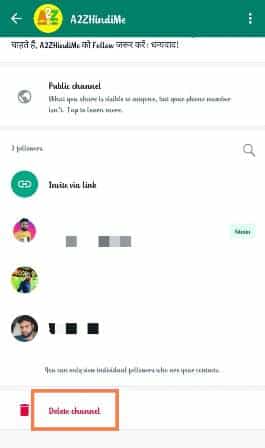 WhatsApp Channel Delete Kaise Kare? (5 सेकेंड में) 4 Delete channel par klik kare