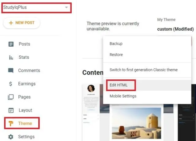 Blogger Blog में Fixed Widget कैसे Add करें? A2Z पूरी जानकारी हिंदी में 2 Theme-Edit-Html-File-Open-Kare (1)