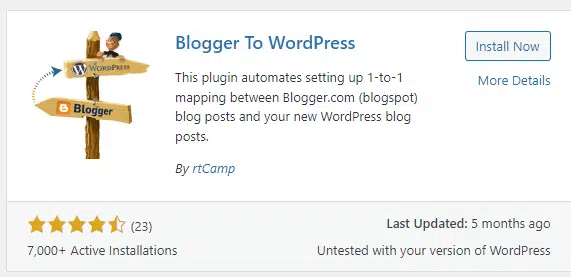 Blogger to WordPress Plugin Install kare